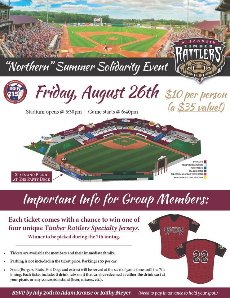 Timber Rattlers Game “Northern” Summer Solidarity Event