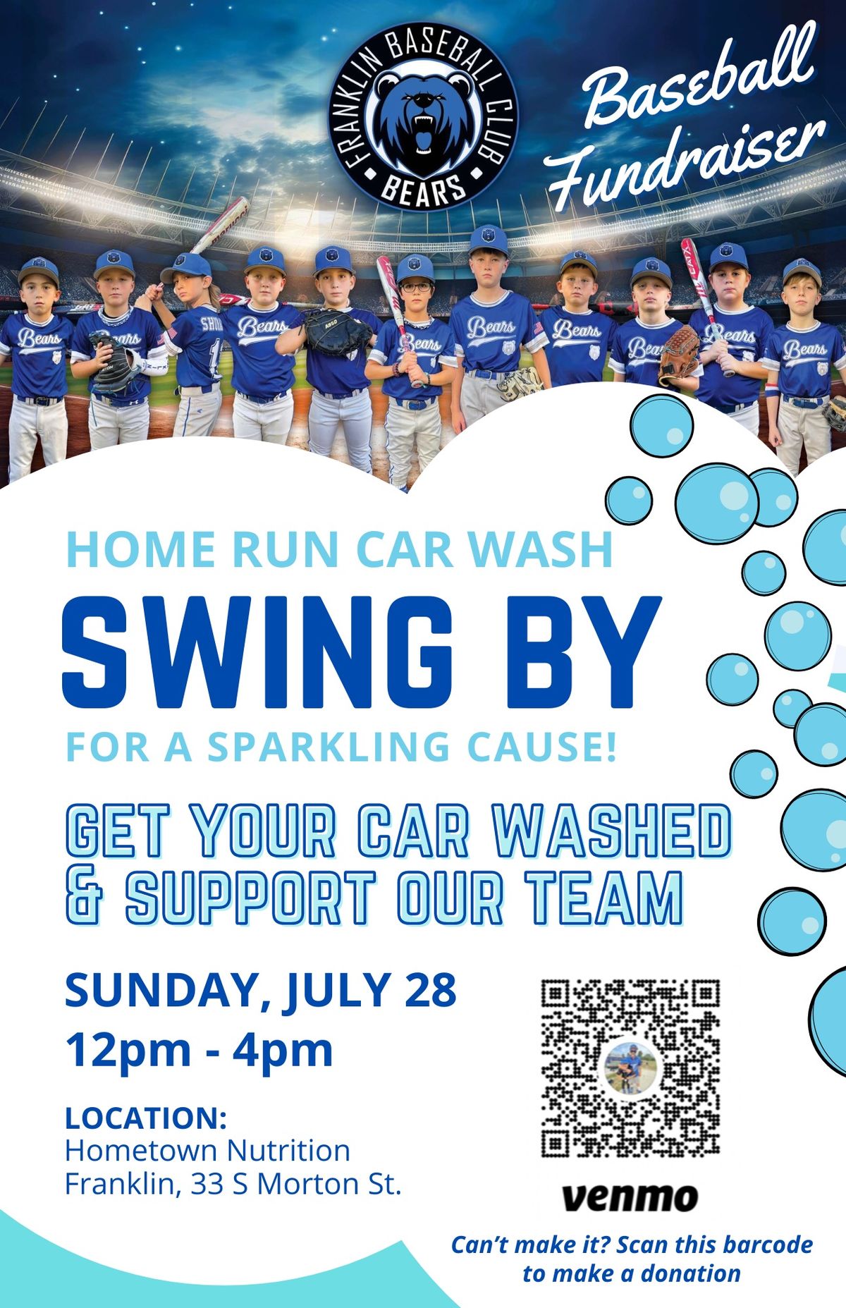 Home Run Car Wash Baseball Fundraiser 