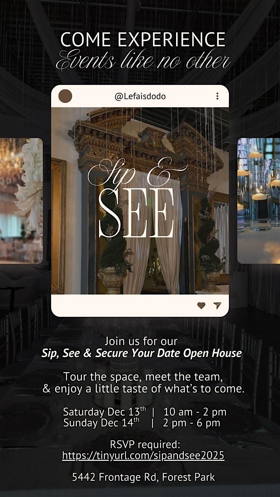 Sip, See & Secure Your Date Open House