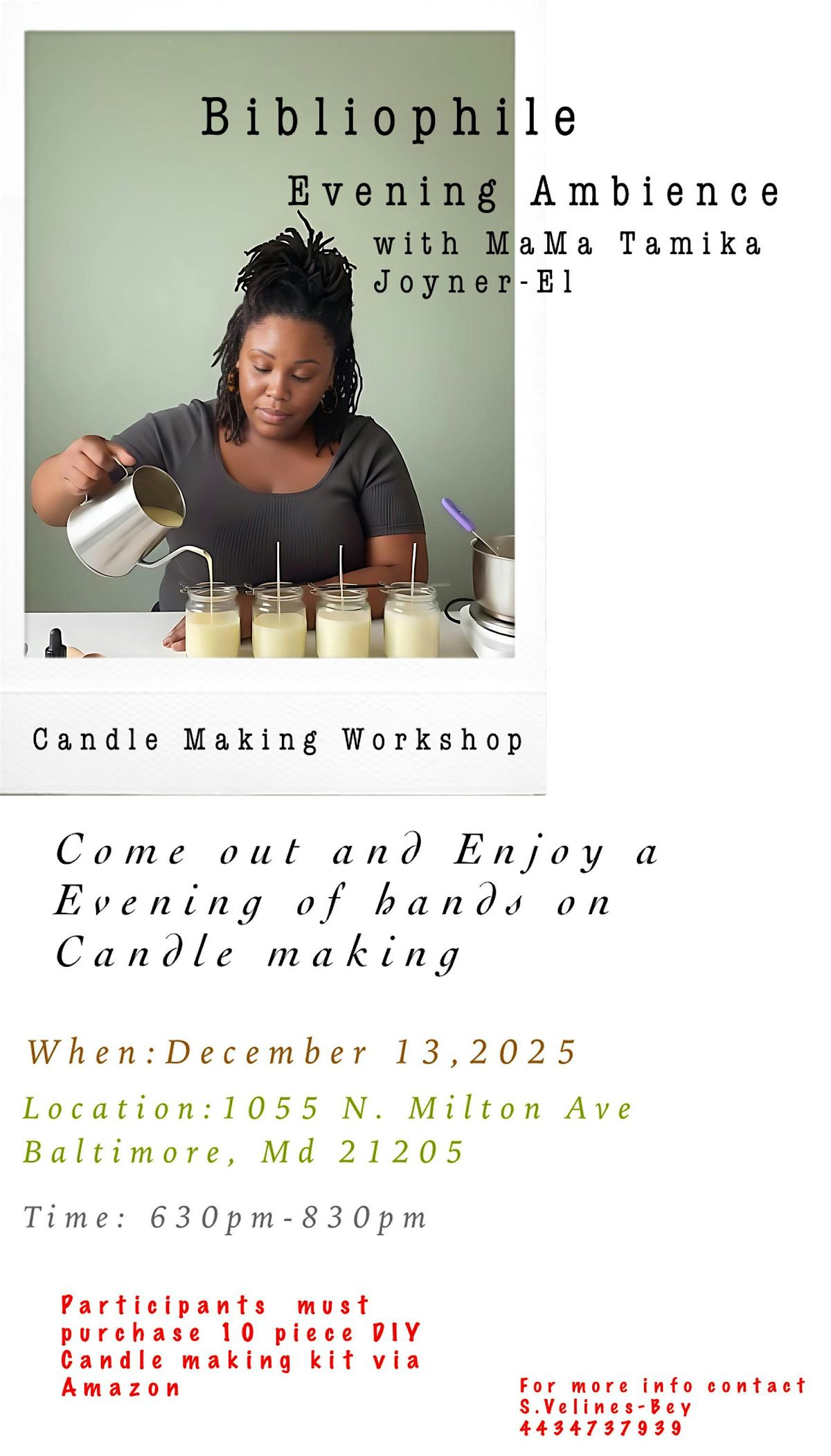 Bibliophile Evening Ambience Candle Making Workshop