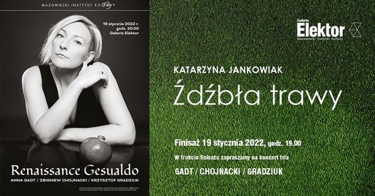 Finisa\u017c wystawy Katarzyny Jankowiak "\u0179d\u017ab\u0142a trawy" i koncert tria Gnat\/Chojnacki\/Gradziuk