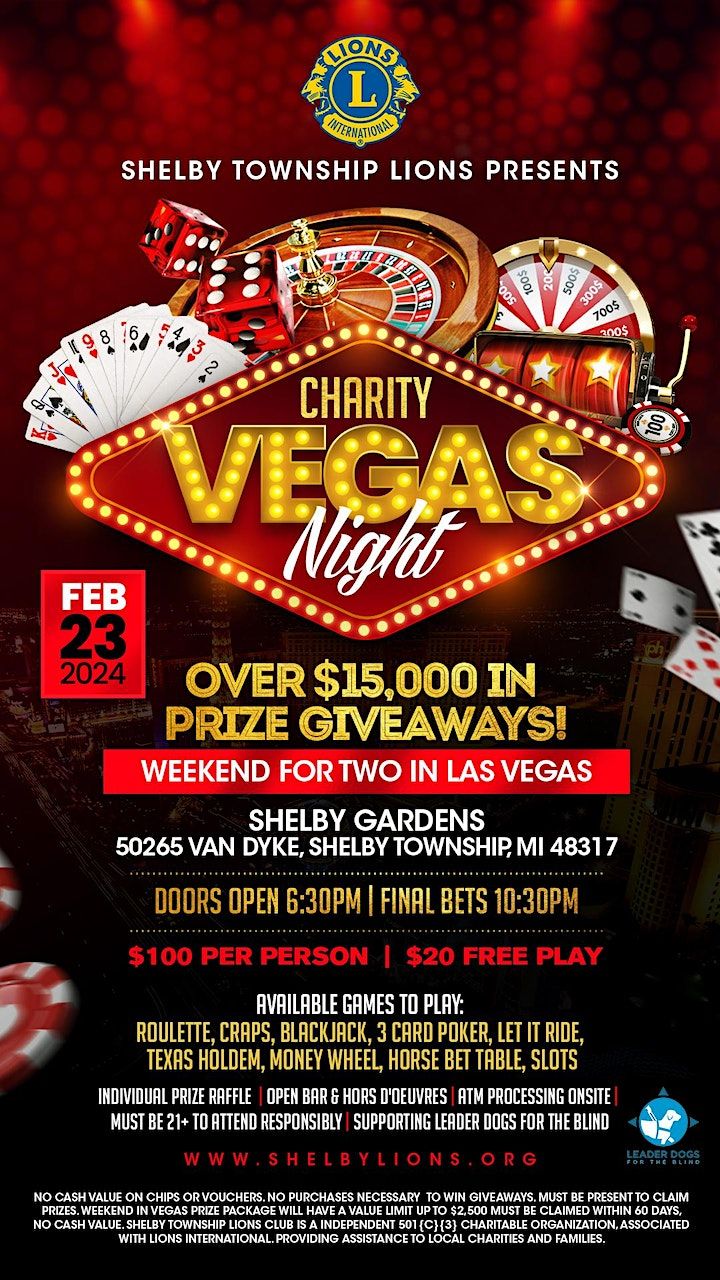Charity Vegas Night Presented by Shelby Townships Lions International