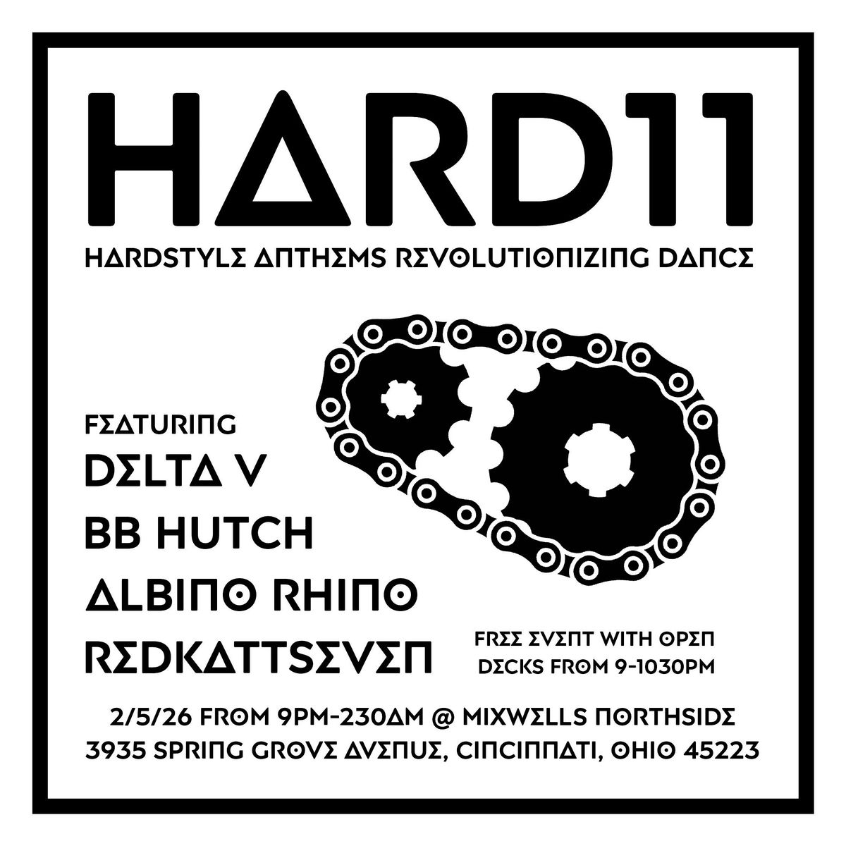 HARD11 featuring Delta V, BB Hutch, Albino Rhino and redkattseven