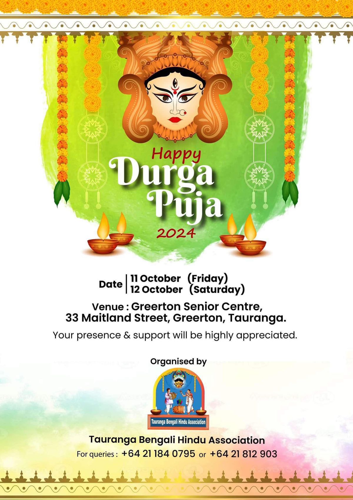 Durga Puja Celebration 2024 33 Maitland Street, Greerton, Tauranga