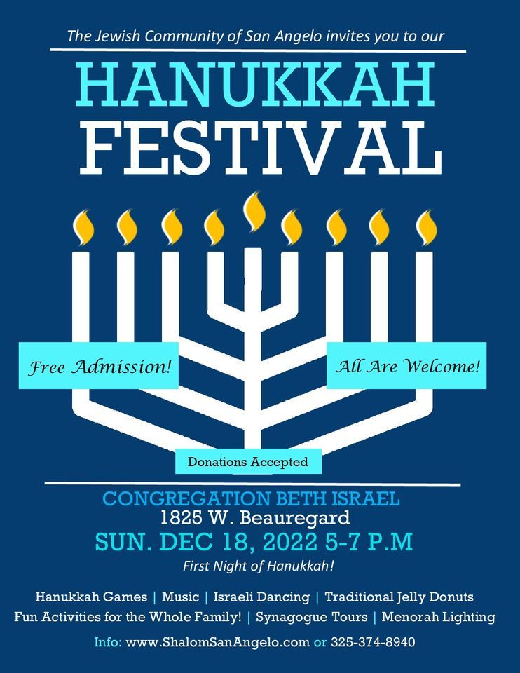 Hanukkah Festival/Menorah Lighting Congregation Beth Israel San