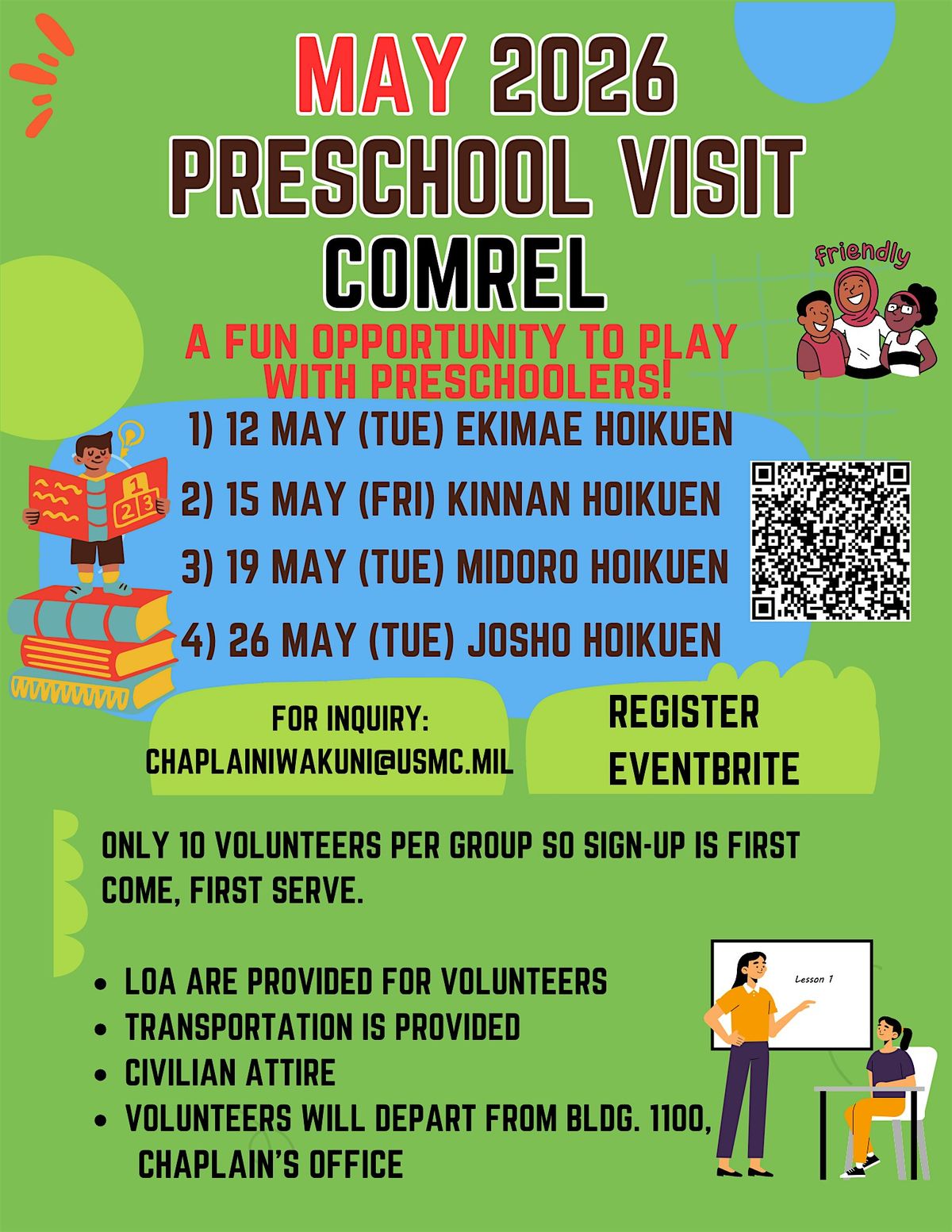 May 2026 Preschool COMREL at Marine Corps Air Station Iwakuni on 12th ...