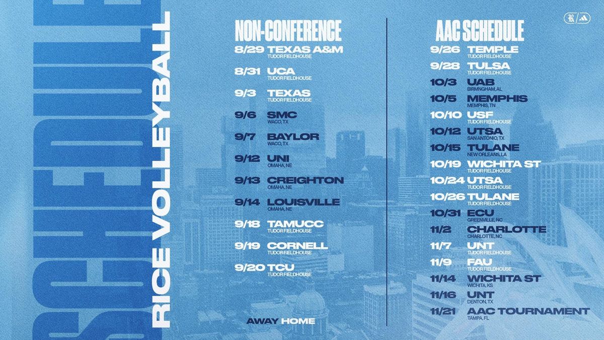 Parking Rice Owls at North Texas Mean Green Womens Volleyball