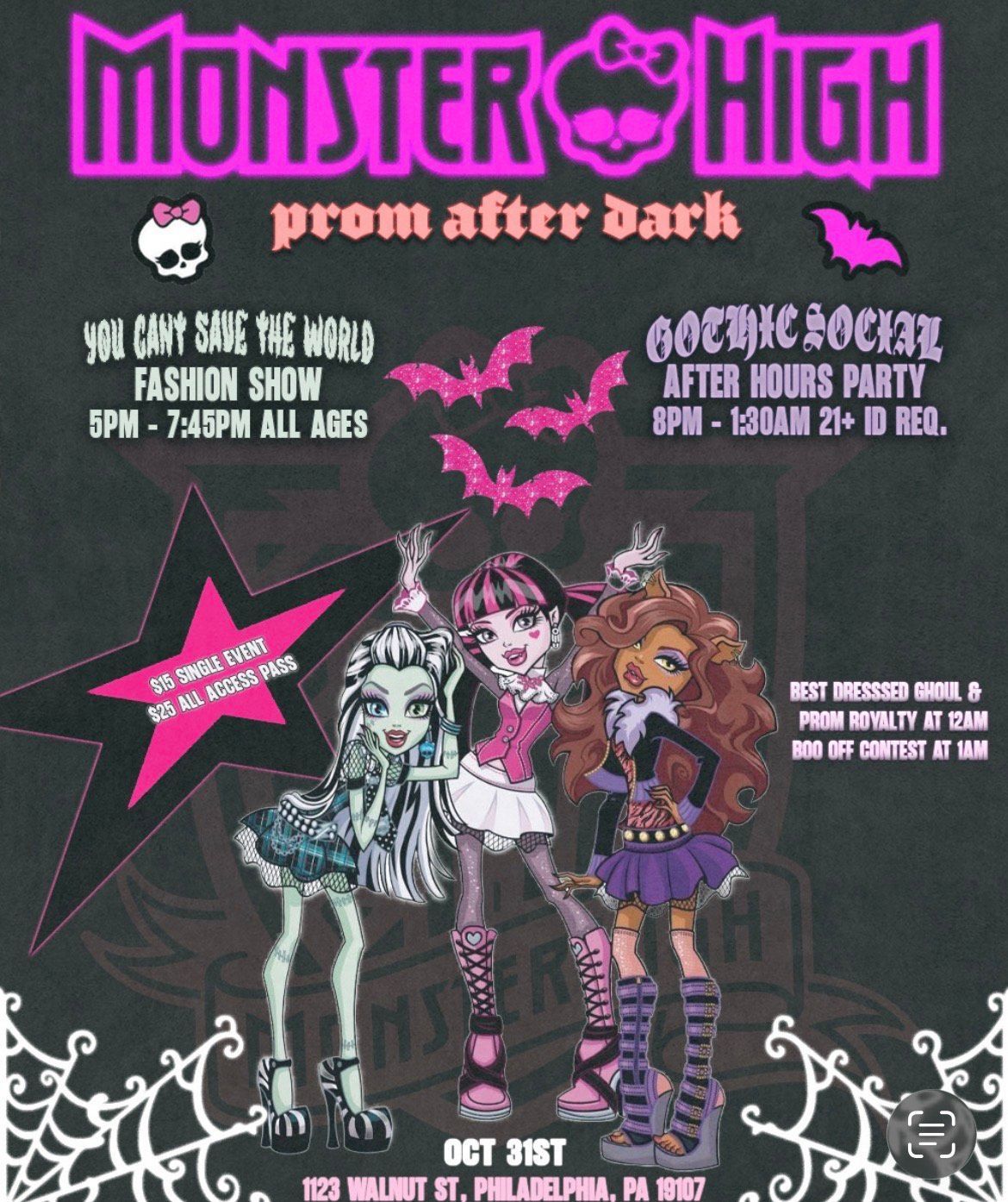 Monster High: Prom After Dark at The Hayes (upstairs), Philadelphia on ...
