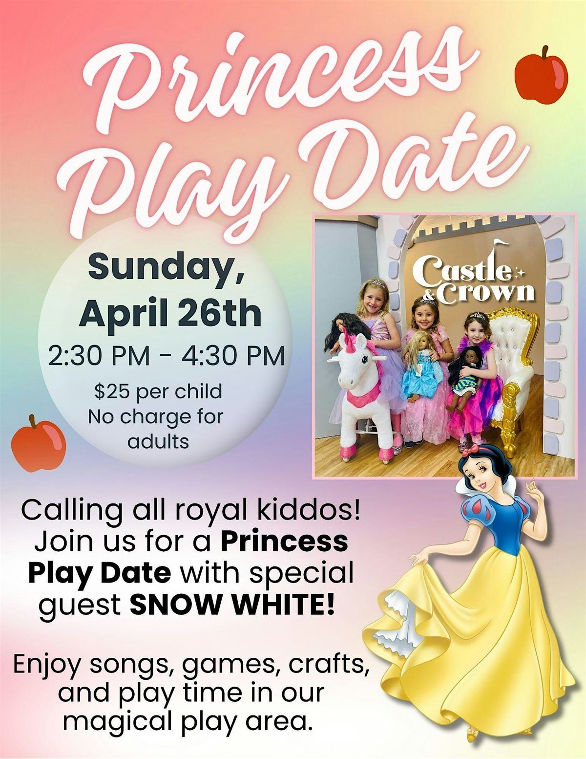 Princess Play Date at Castle & Crown, Burbank on 26th April, 2026