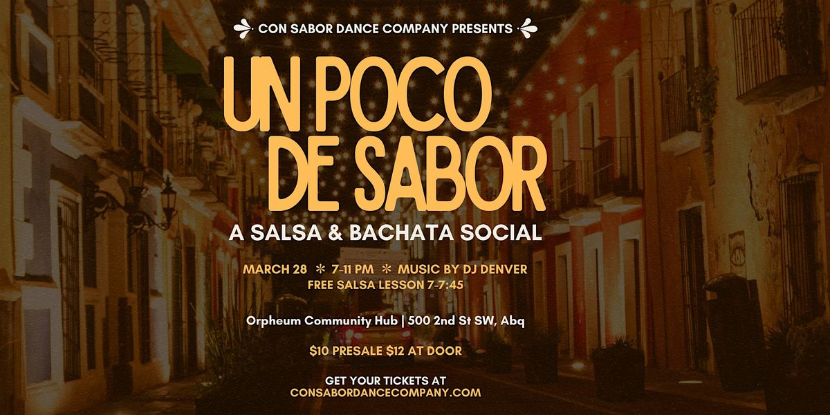 Un Poco de Sabor: Salsa & Bachata Social at Orpheum Community Hub ...