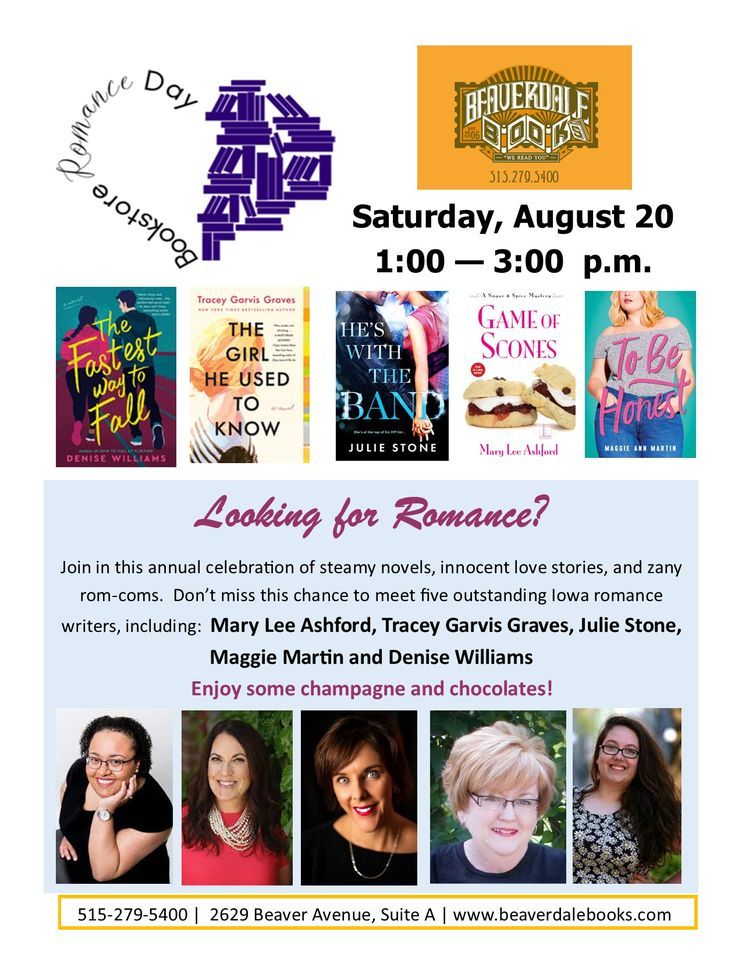 Bookstore Romance Day Beaverdale Books, Des Moines, IA August 20, 2022