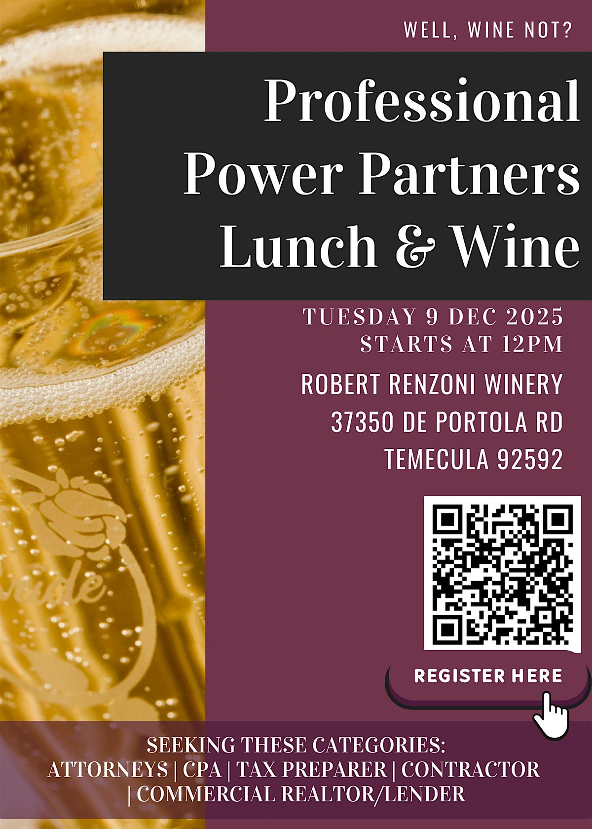 Lunch & Wine Mixer \u2013 Professional Power Partners