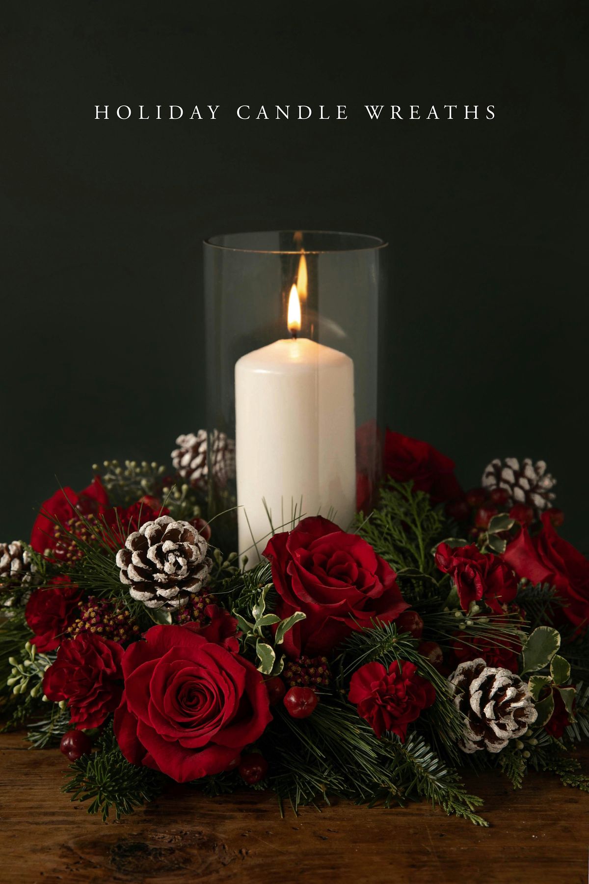 Holiday Floral Candle Wreath
