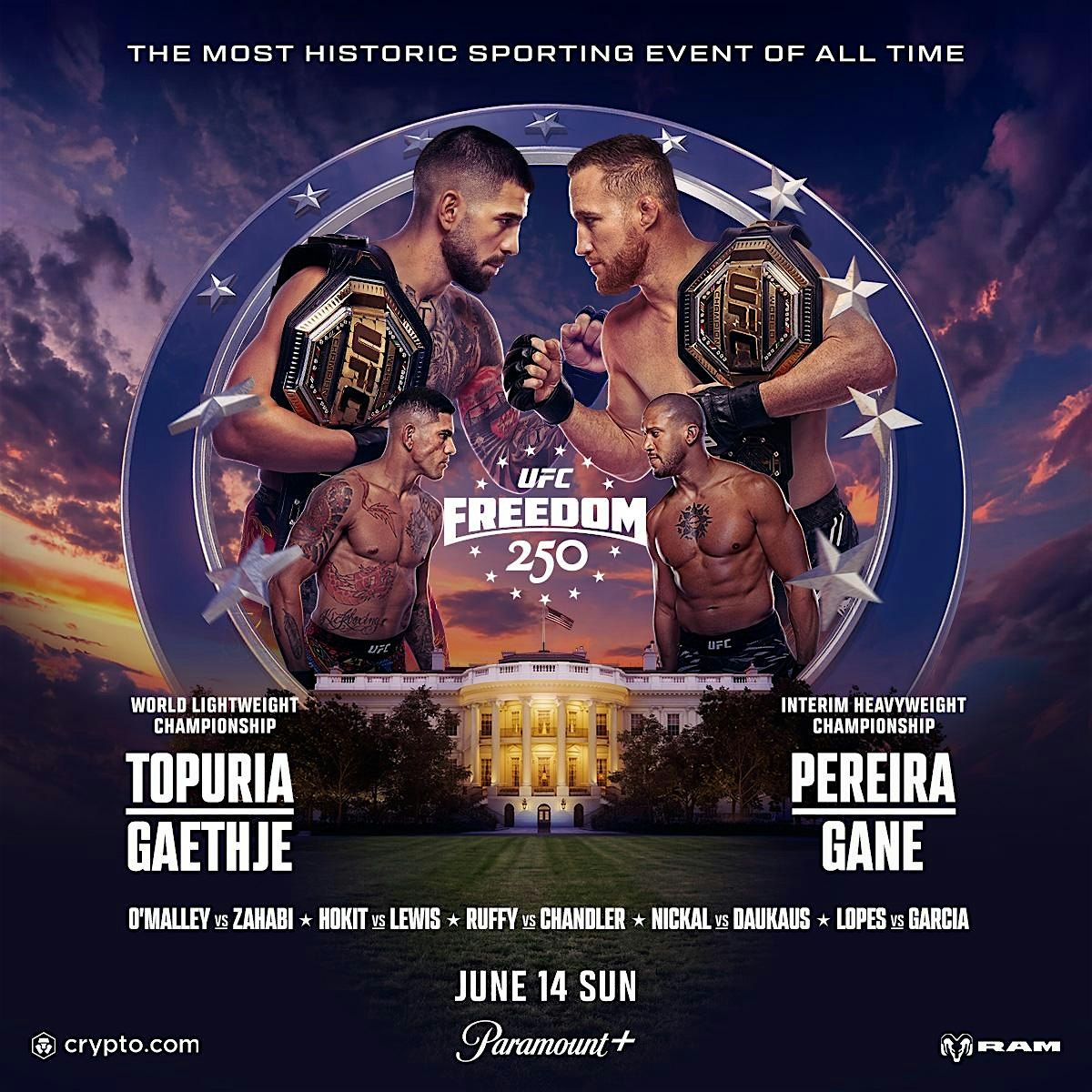 UFC Freedom 250: Topuria vs. Gaethje \u2013 Watch Party