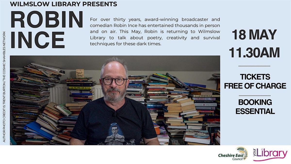 Wilmslow Library presents Robin Ince at Wilmslow Library on 18th May, 2026