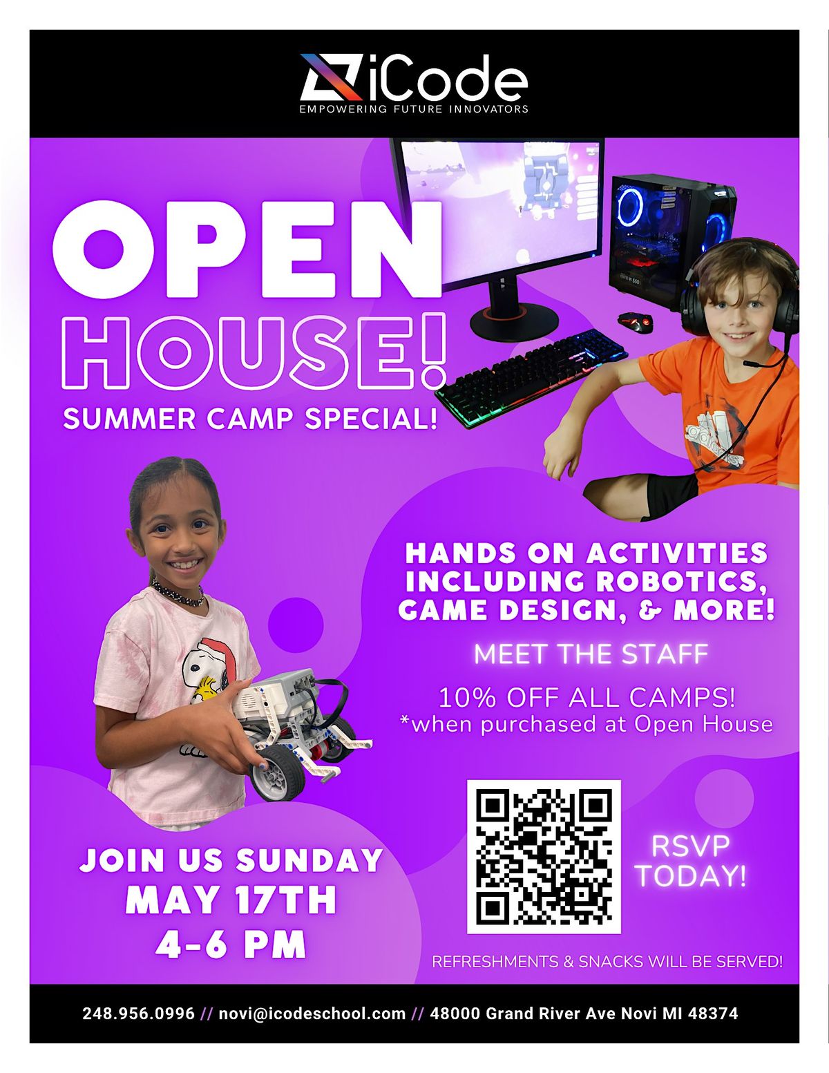 iCode Summer Camp Open House - 10% OFF ALL CAMPS!