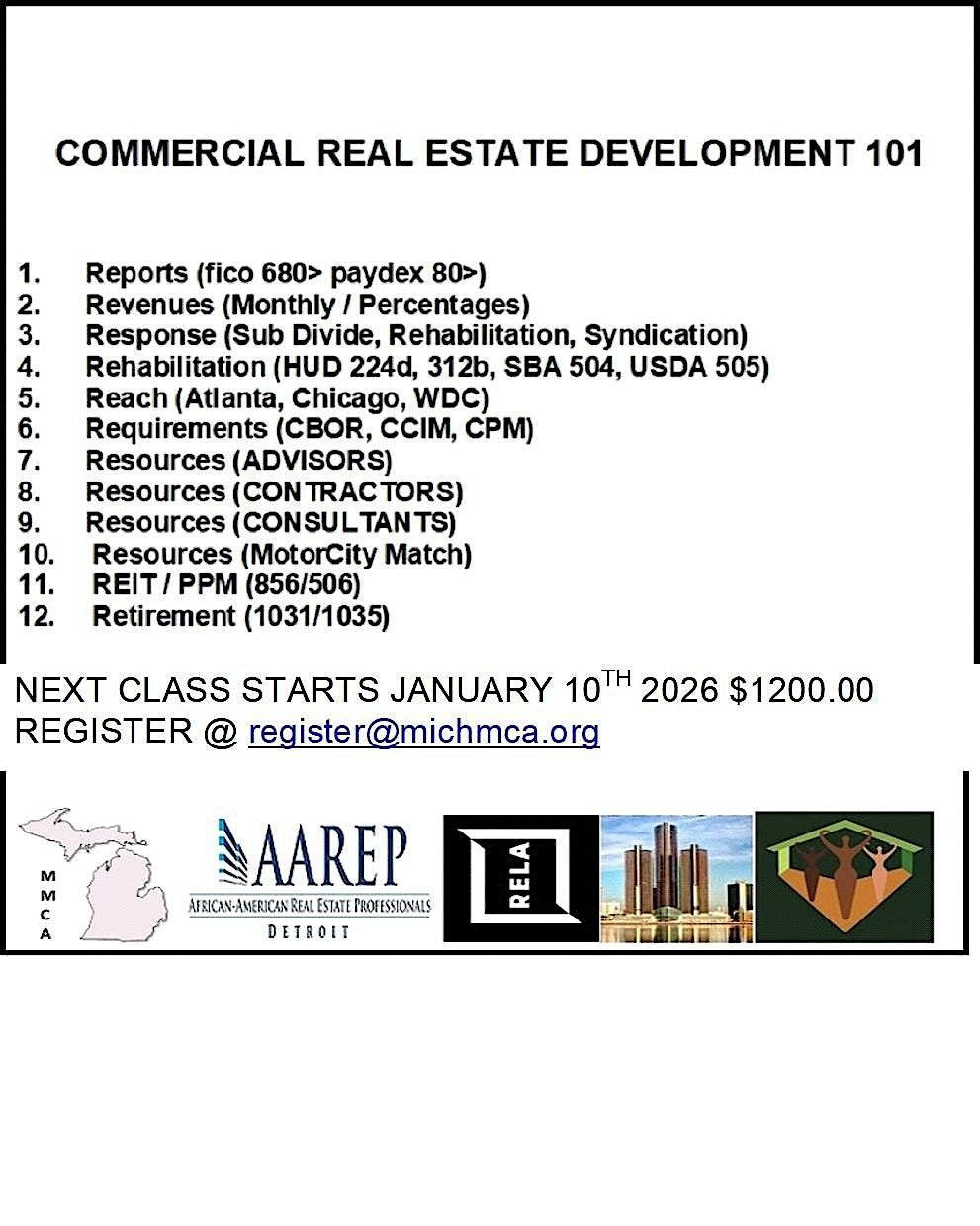 MMCA CRD 101 12wks $1200