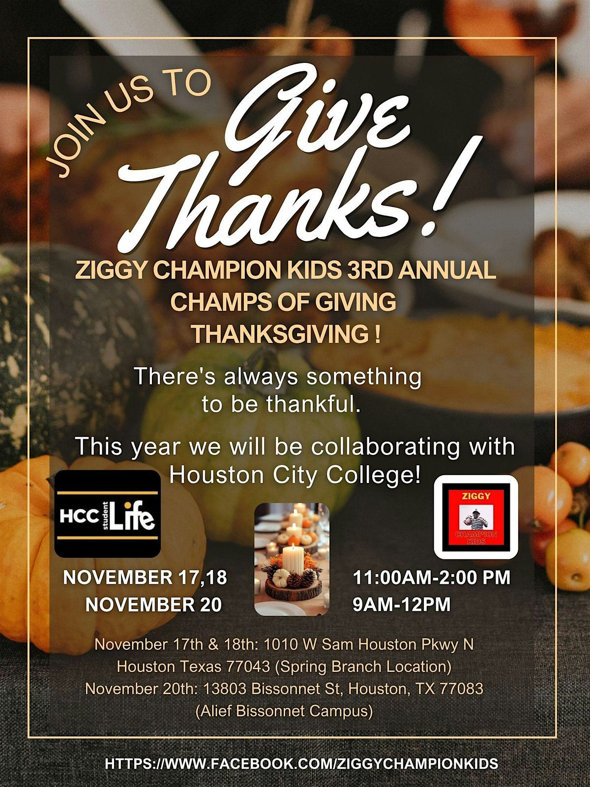 Ziggy Champion Kids' Champs of Giving Thanksgiving