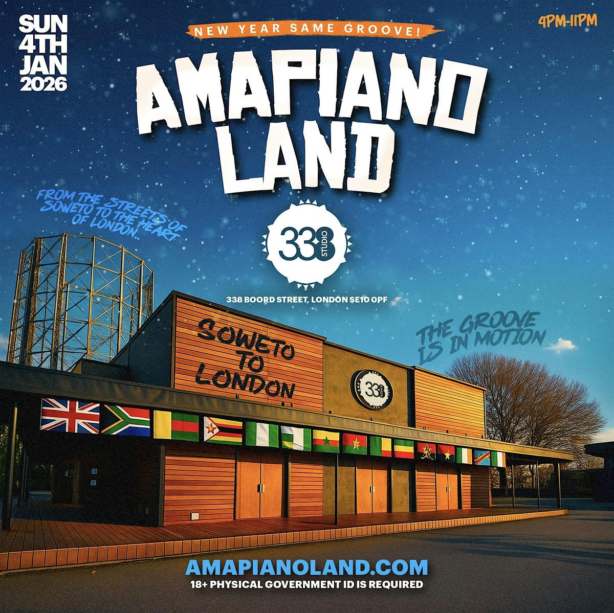 AMAPIANO LAND - London\u2019s BIGGEST New Years Day Party  - 2000+ RAVERS