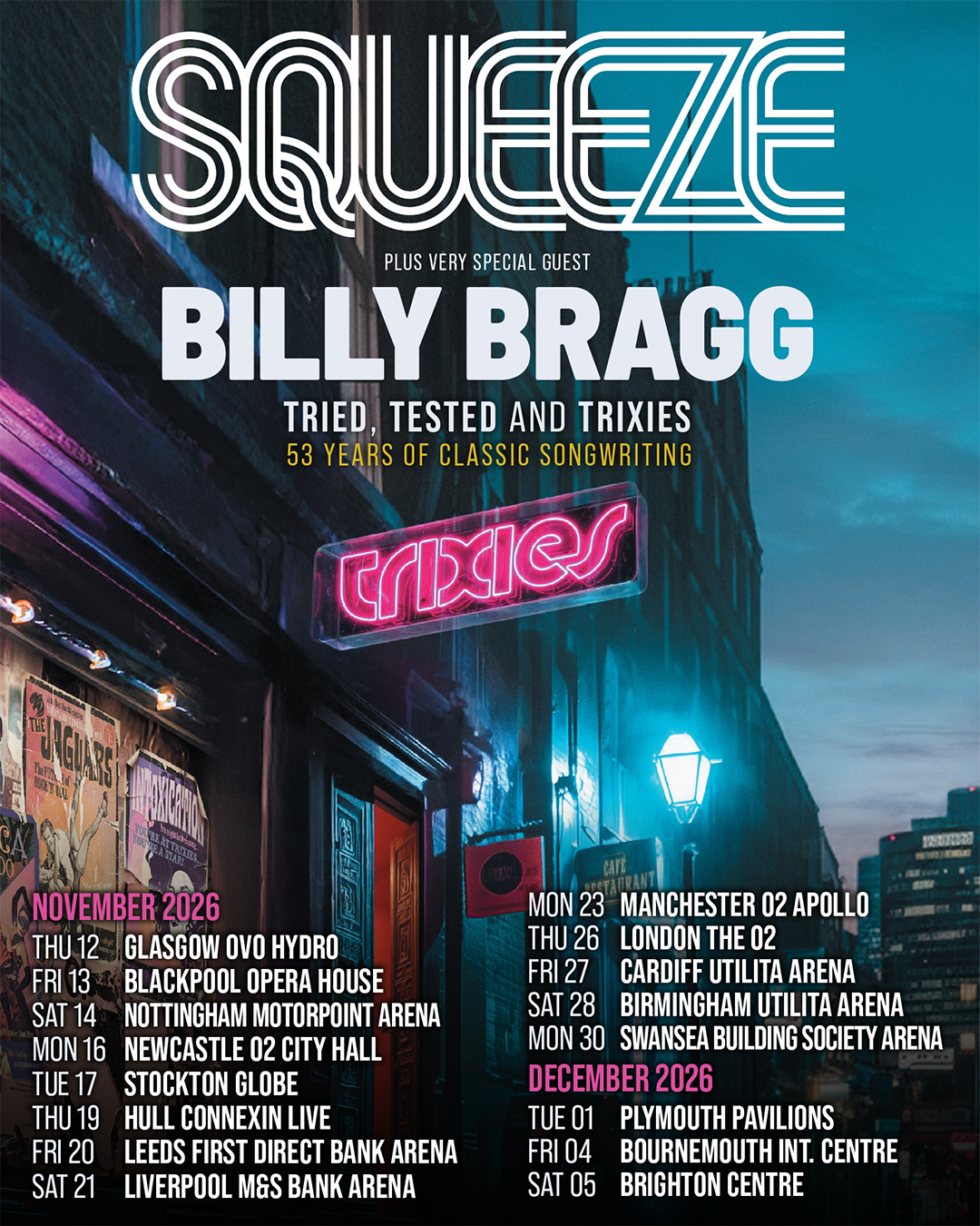 Squeeze and Billy Bragg at Motorpoint Arena - Nottingham