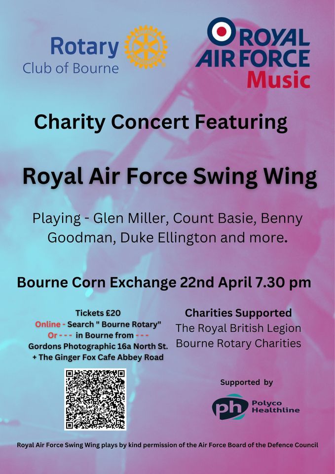 RAF Swing Wing Charity Concert Bourne Corn Exchange, Sleaford, EN