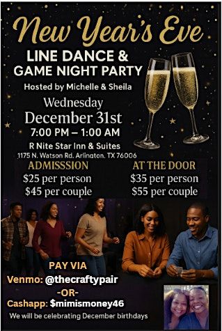 New Years Eve Line Dance & Game Night Party