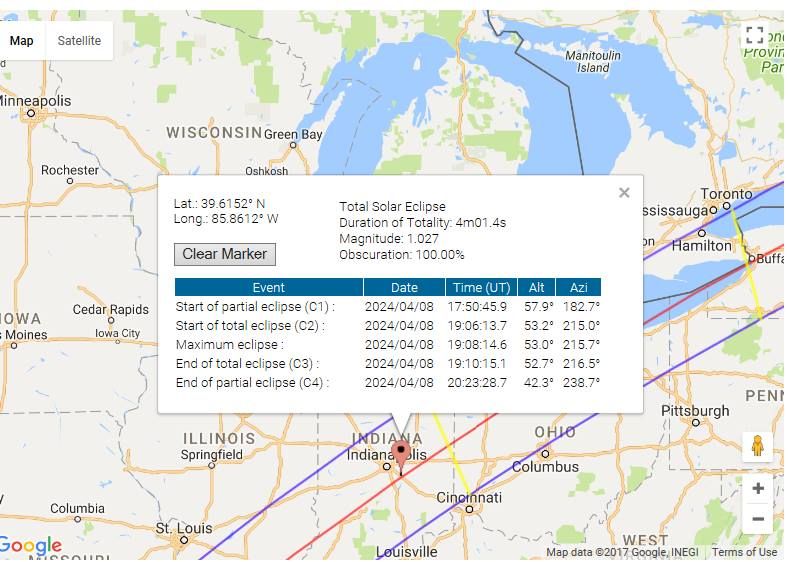 2025 Full Solar Eclipse Indianapolis, Indiana April 8, 2025