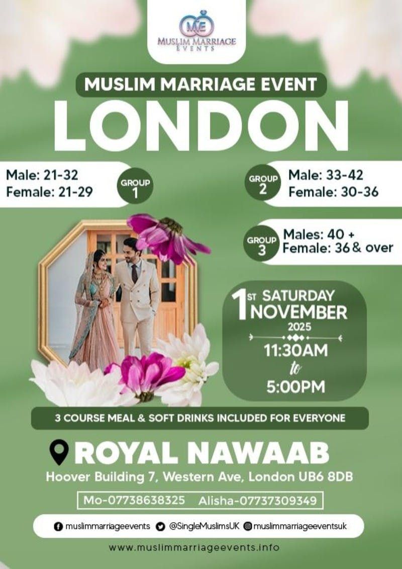 Muslim Marriage Events London - 3 Age Groups