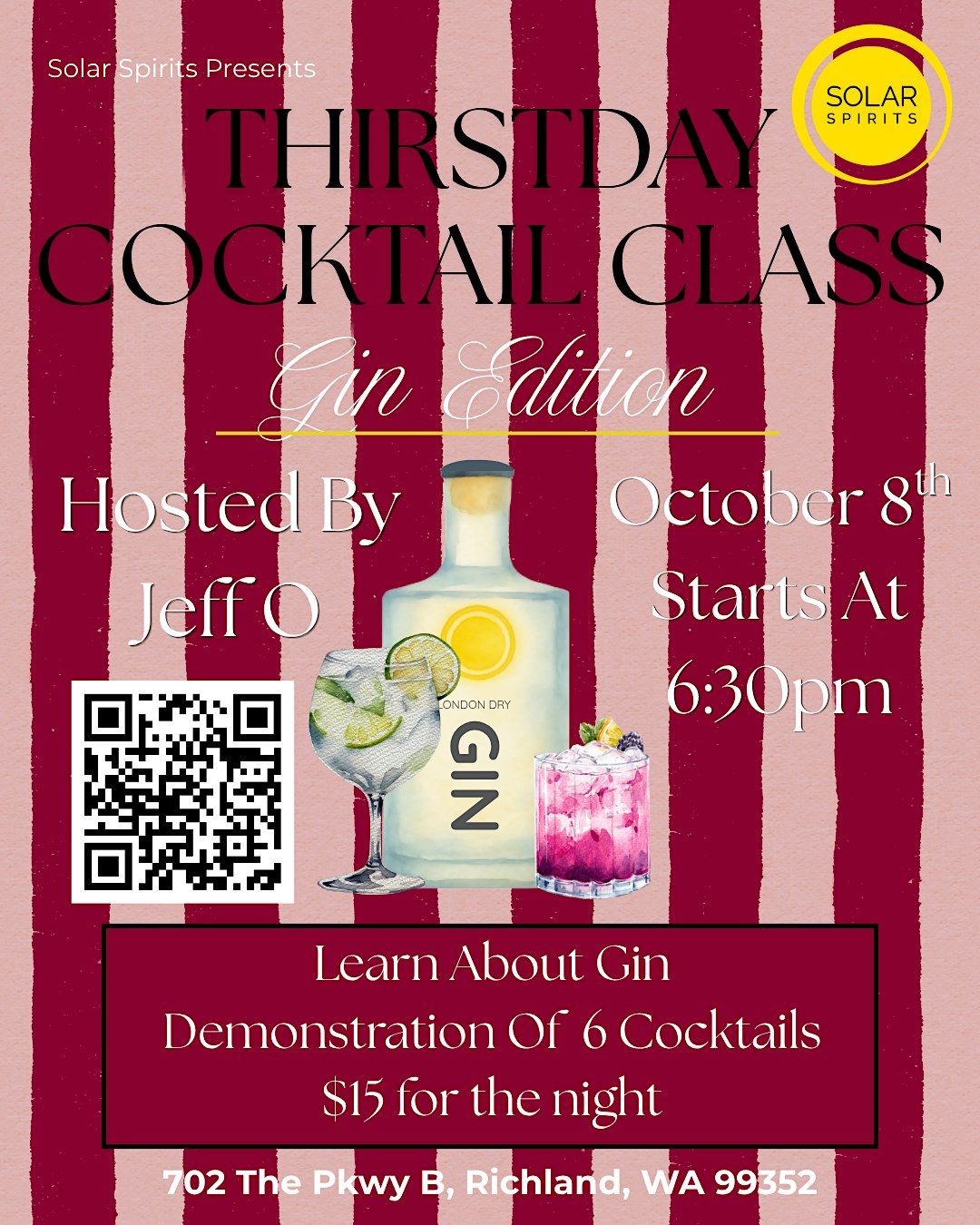 Solar Events List Solar Spirits Thursday Night Cocktail Class! Gin Edition! at Solar ...