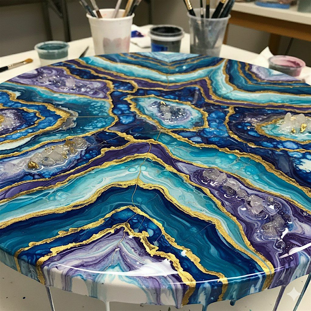 Paint Pouring - Geode Style