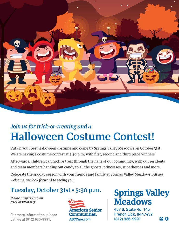 Trick or Treating & Halloween Costume Contest Springs Valley Meadows