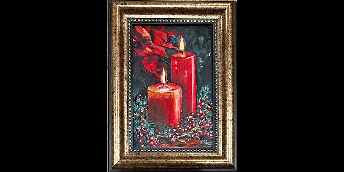 Mini Painting of Candles and Berries | Cheryl Bielli, instructor