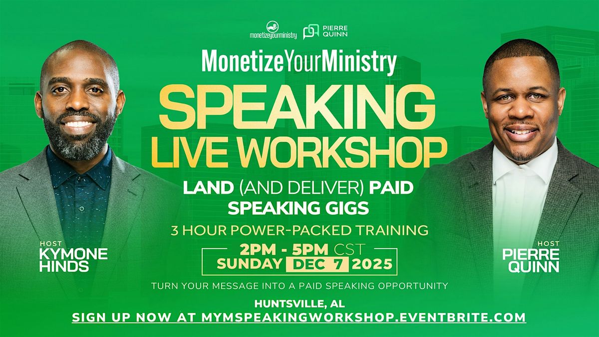 Monetize Your Ministry Speaking Live Workshop