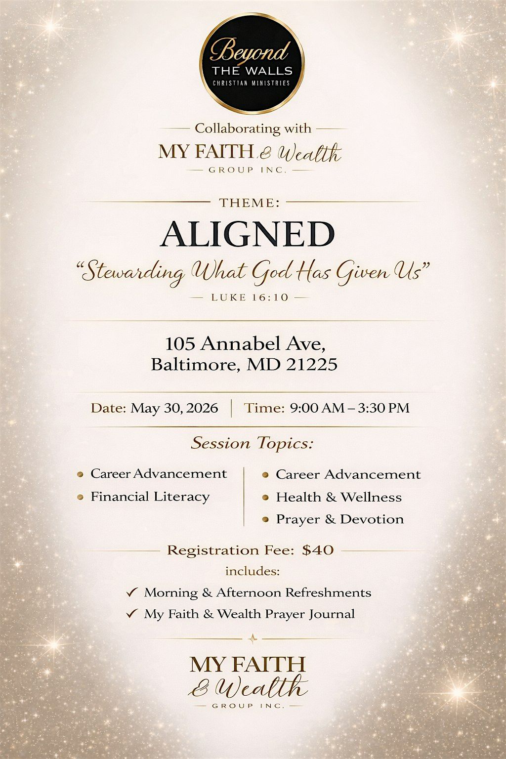 Aligned- Faith and Wellness Workshop