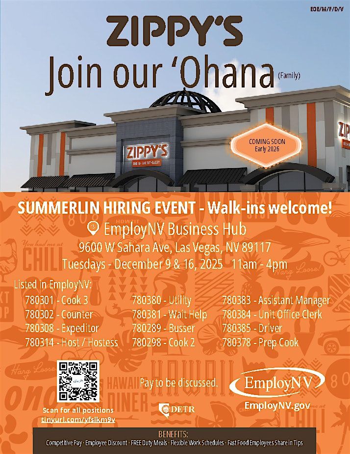 Zippy's Hiring Event