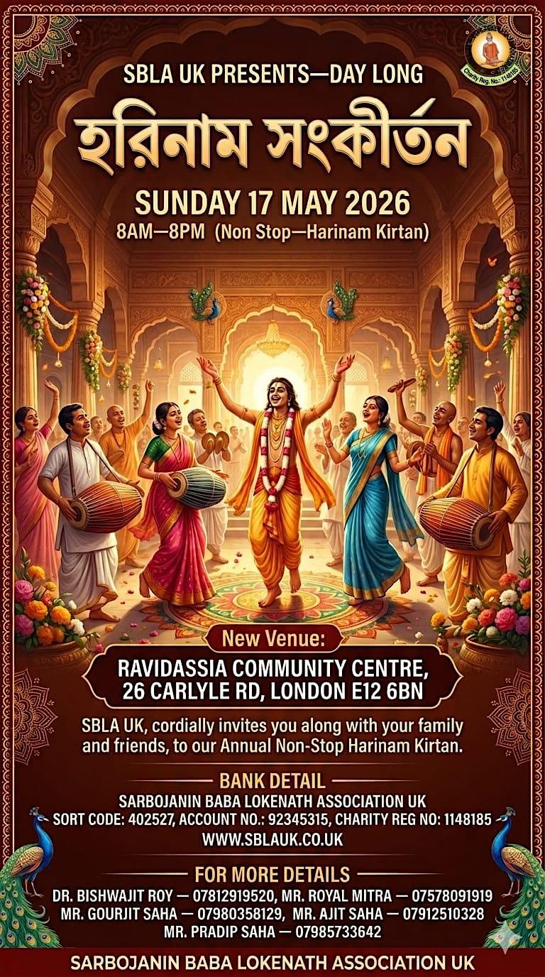 Harinam Sankirtan '2026 By SBLA (UK) FREE Event