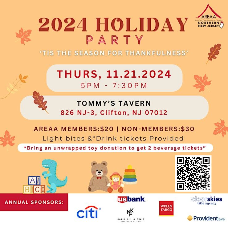 2024 AREAA Northern NJs HOLIDAY PARTY Tommys Tavern + Tap, Clifton