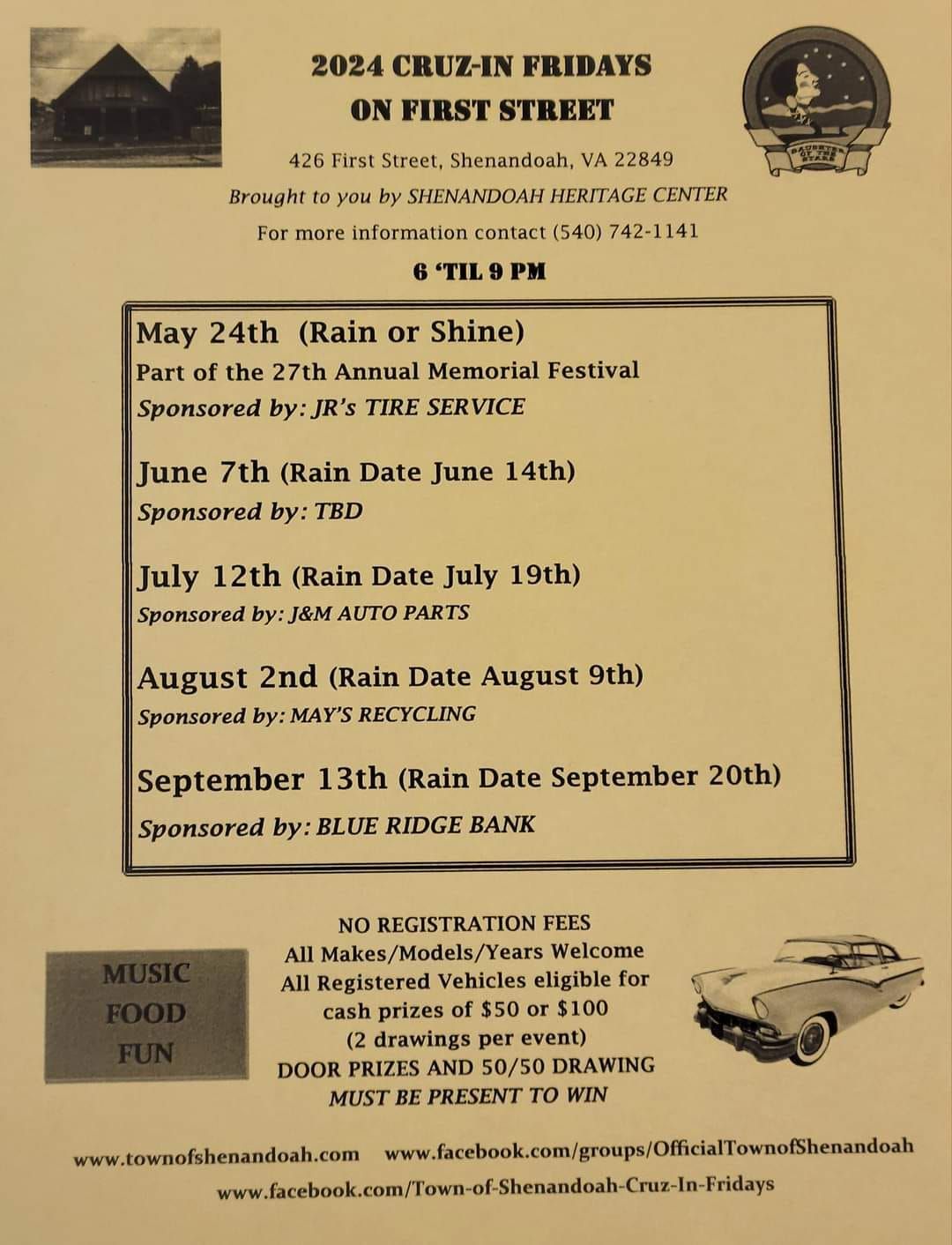 2024 Shenandoah Memorial Day Festival Fundraiser Car & Truck Show