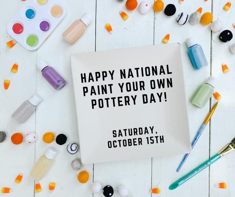 Paint Your Own Pottery Day 2022 The Pottery Lounge, Rockford, IL October 15, 2022