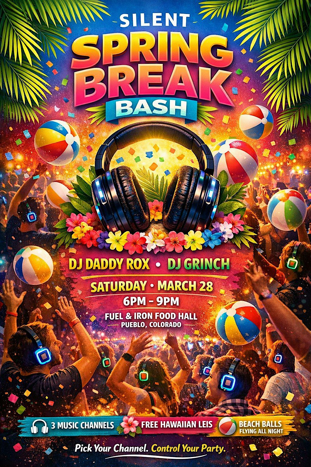 Silent Spring Break Bash – Silent Disco Party at Fuel & Iron Food Hall ...