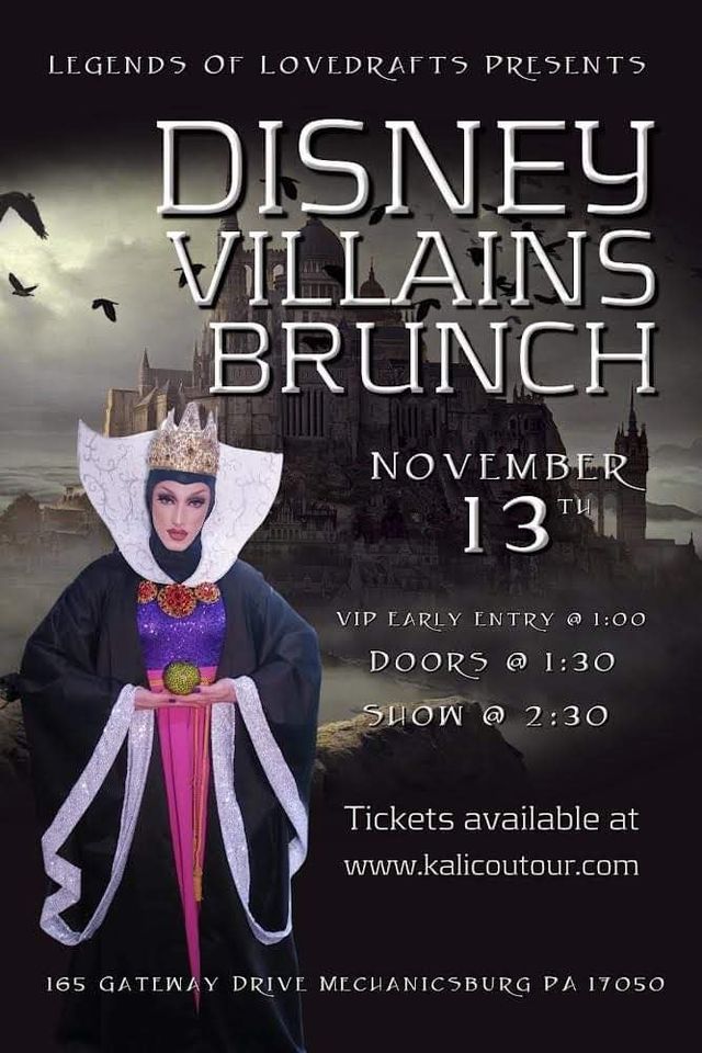Disney Villains Drag Brunch Lovedraft's Brewing Co. Mechanicsburg