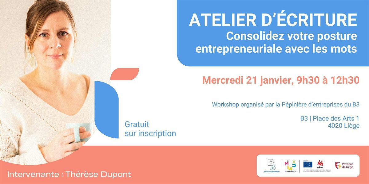 Atelier d'\u00e9criture : Consolidez votre posture d'entrepreneur avec les mots