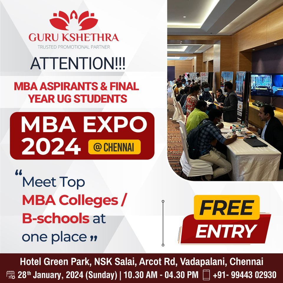 MBA Educational Expo 2024 in Chennai Hotel Green Park,vadapalani