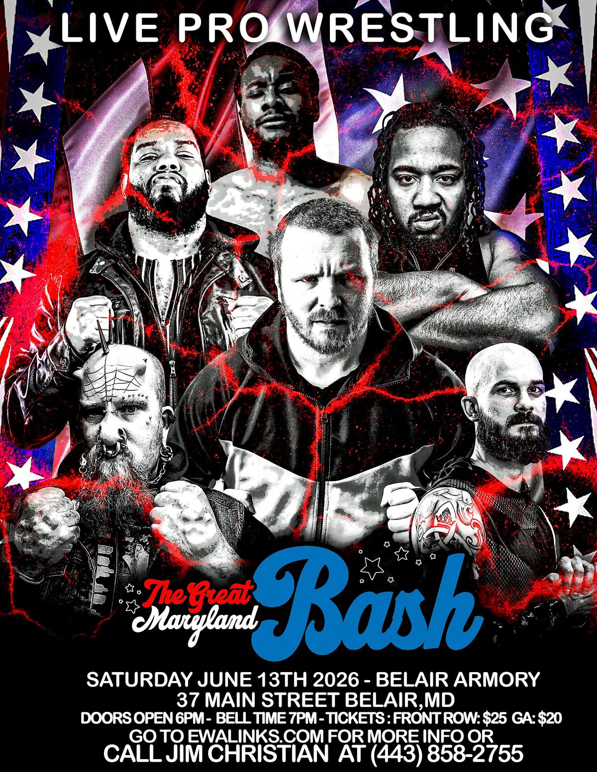 EWA Live Pro Wrestling Great Maryland Bash June 13th 2026