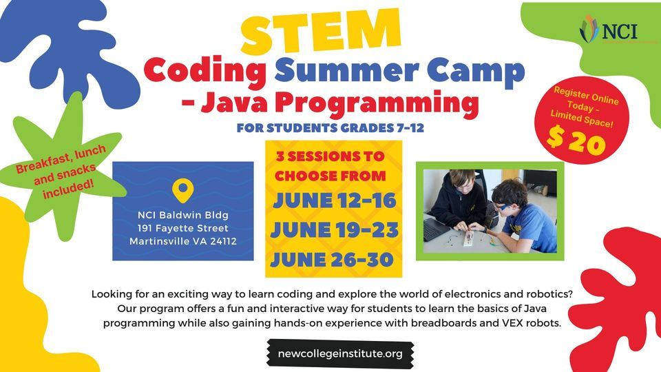 STEM Camp - Coding - Java Programming | New College Institute ...
