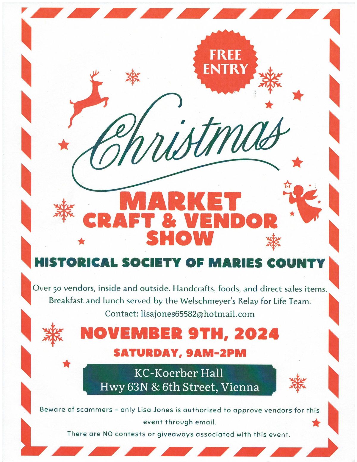 19th annual Historical Societys Christmas Market Craft and Vendor Show