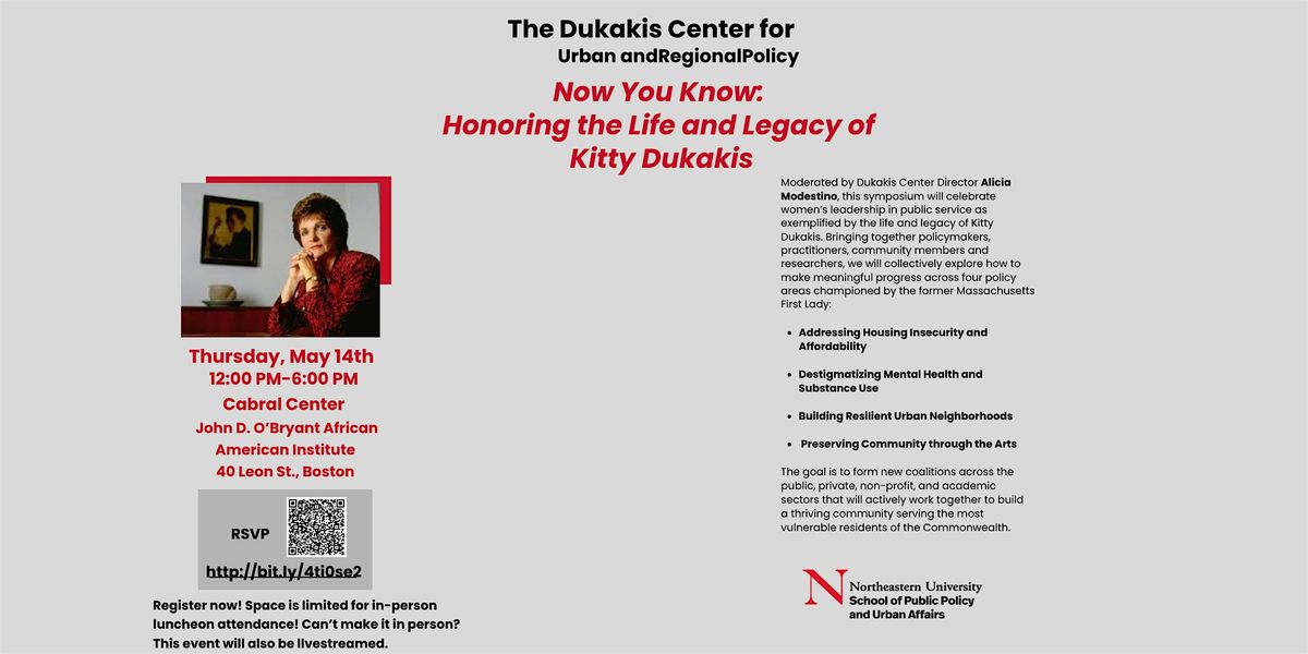 Now You Know: Honoring the Life and Legacy of Kitty Dukakis