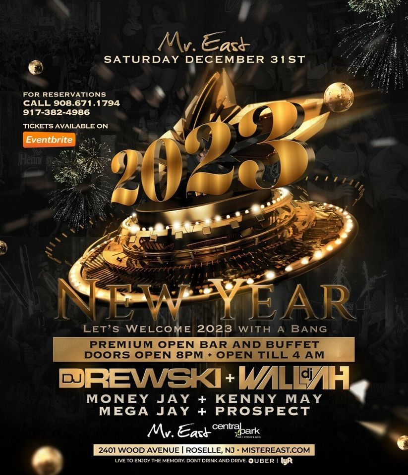 New Years Eve 2023 Mister East Club & Lounge in Roselle New Jersey Mister East, Linden, NJ
